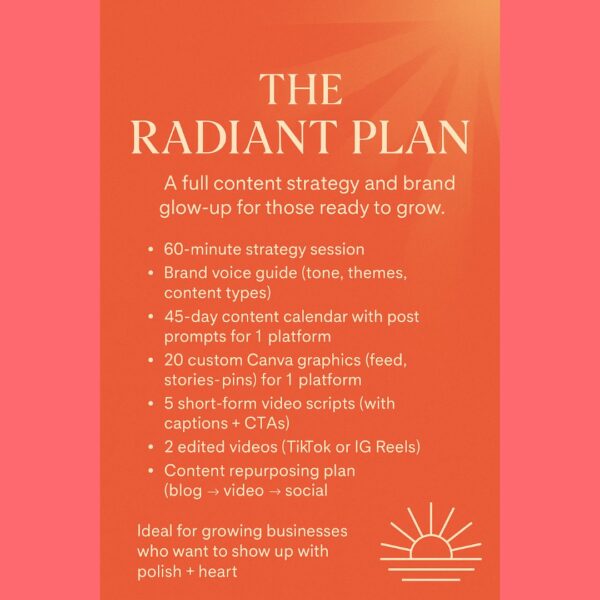 The Radiant Plan: Social Media Content Package