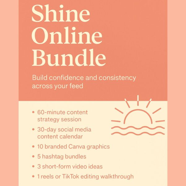 Shine Online Bundle - Starter Social Media Marketing Content and Calendar
